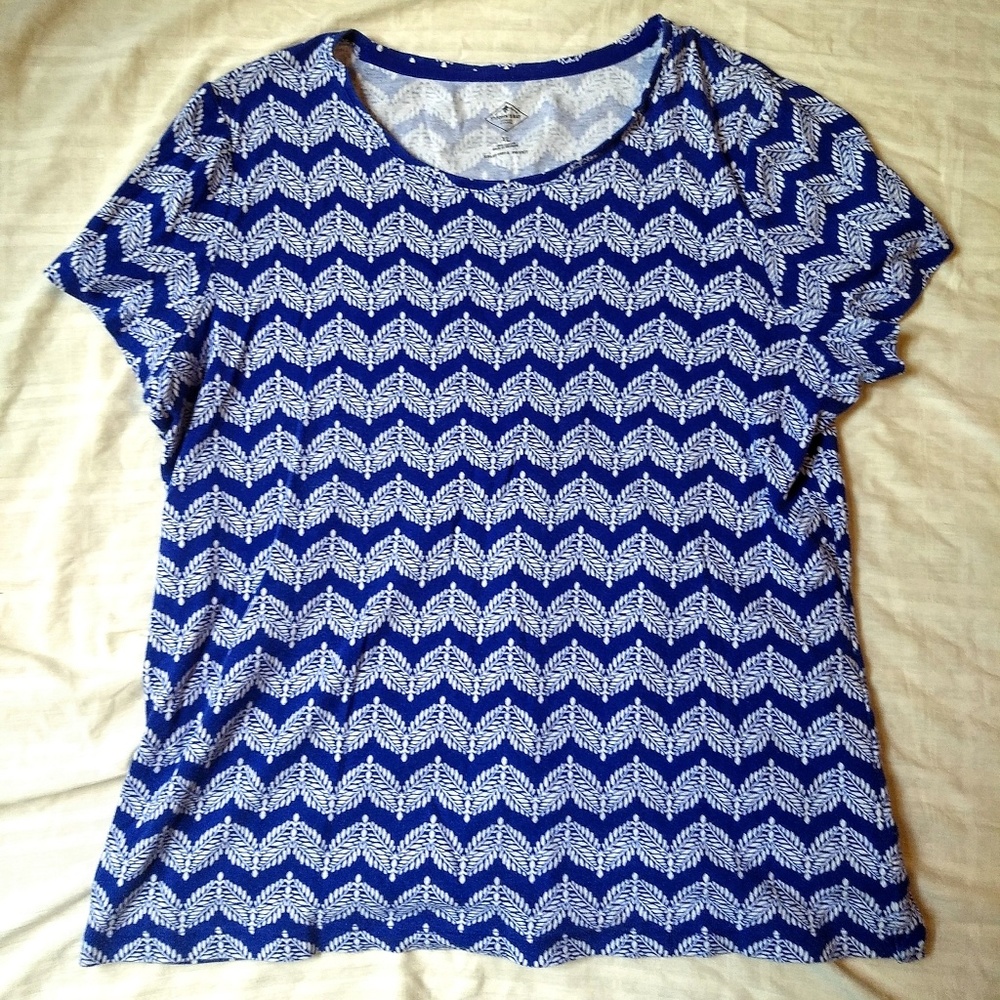 St John's Bay Shirt Size XL Chevron Leaves Print - Picture 7 of 8